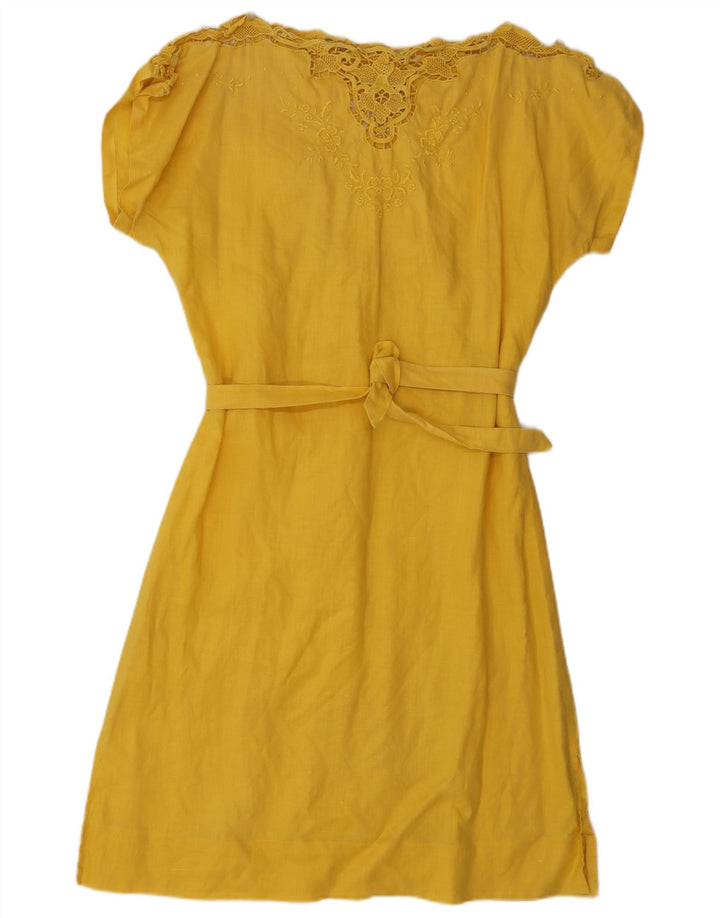 Abito a trapezio vintage da donna UK 16 grande giallo