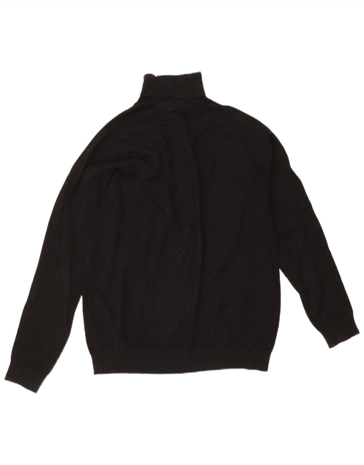 Maglione Zara da uomo con collo alto e viscosa nera media