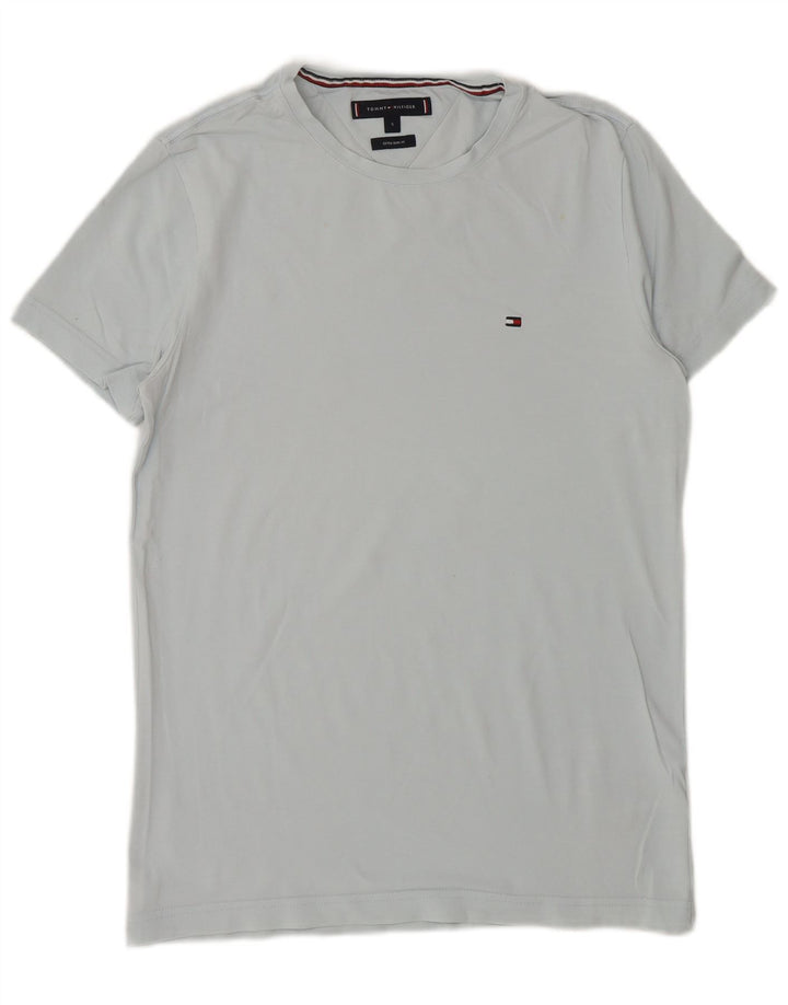 TOMMY HILFIGER T-shirt extra slim da uomo Top piccolo in cotone blu