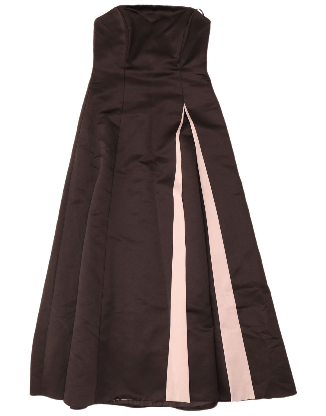 LAURA ASHLEY Abito maxi senza spalline da donna UK 12 Blocco colore nero medio