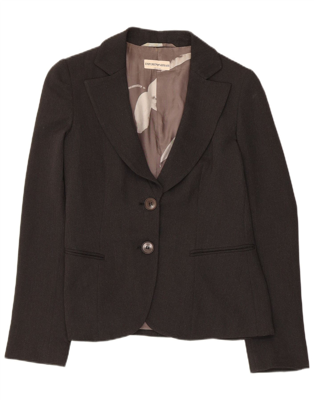 EMPORIO ARMANI Womens 2 Button Blazer Jacket IT 40 Small Black Polyester