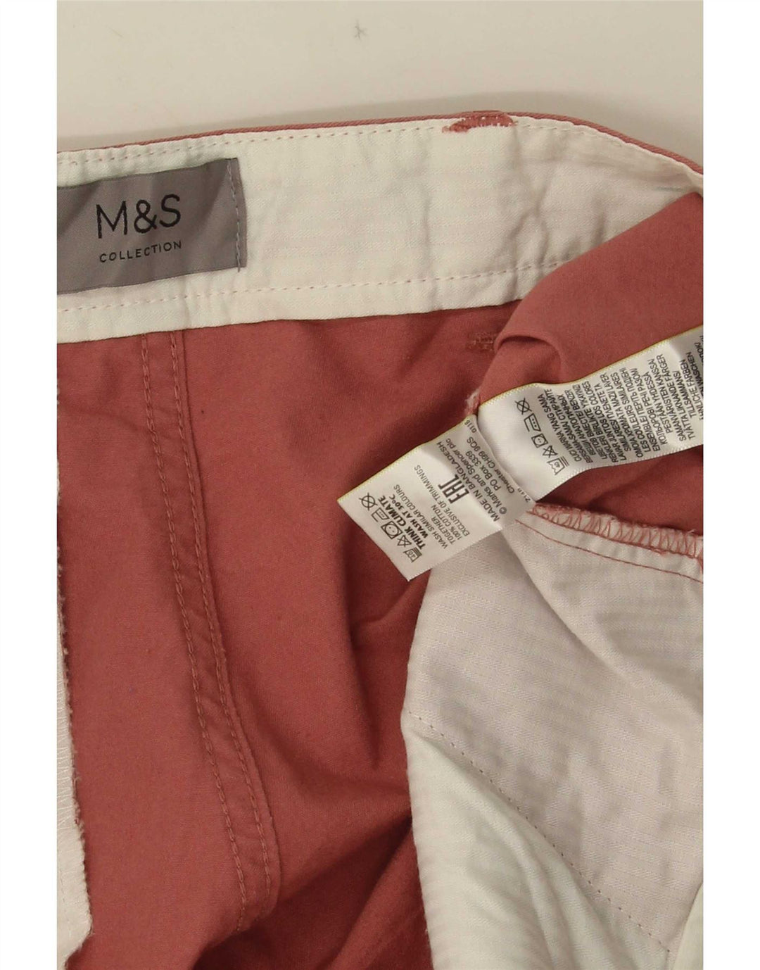 Pantaloncini chino da uomo Marks & Spencer W38 XL cotone rosa