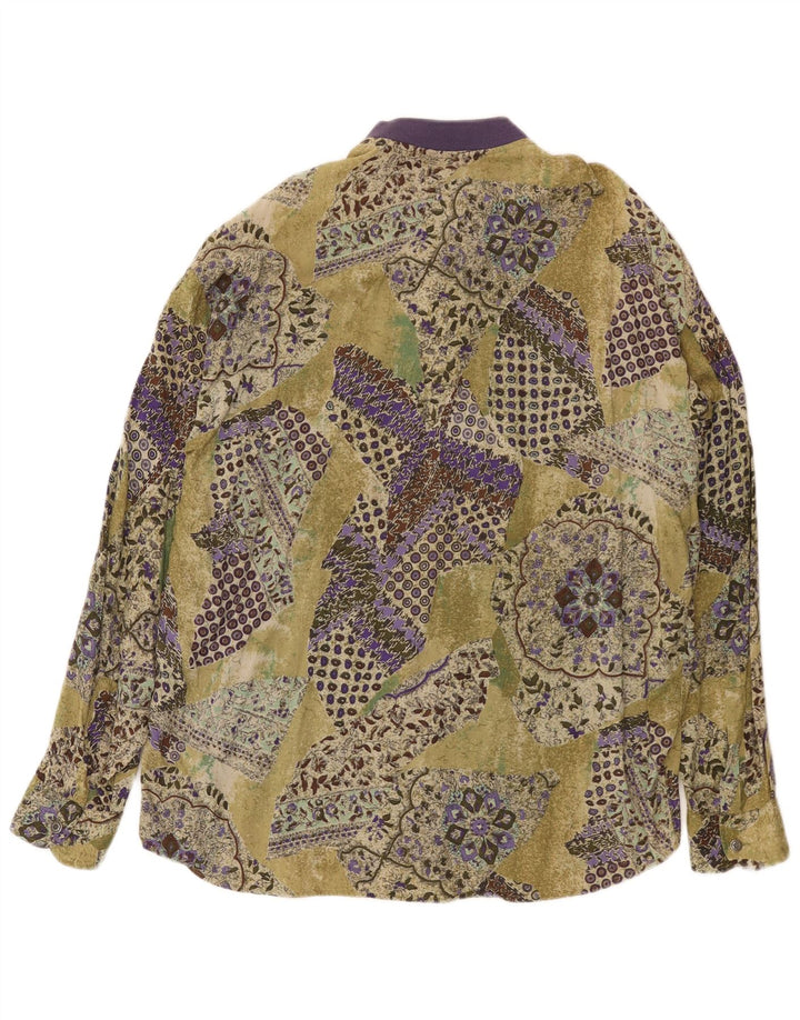 Camicia pullover vintage da uomo grande patchwork multicolore