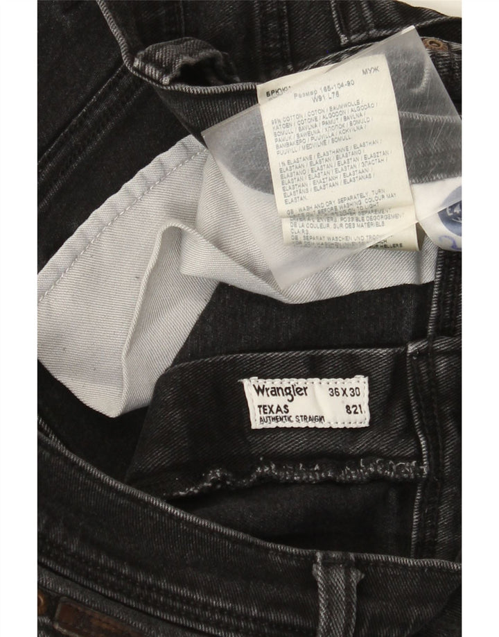 Jeans dritti da uomo Wrangler Texas W36 L26 cotone nero