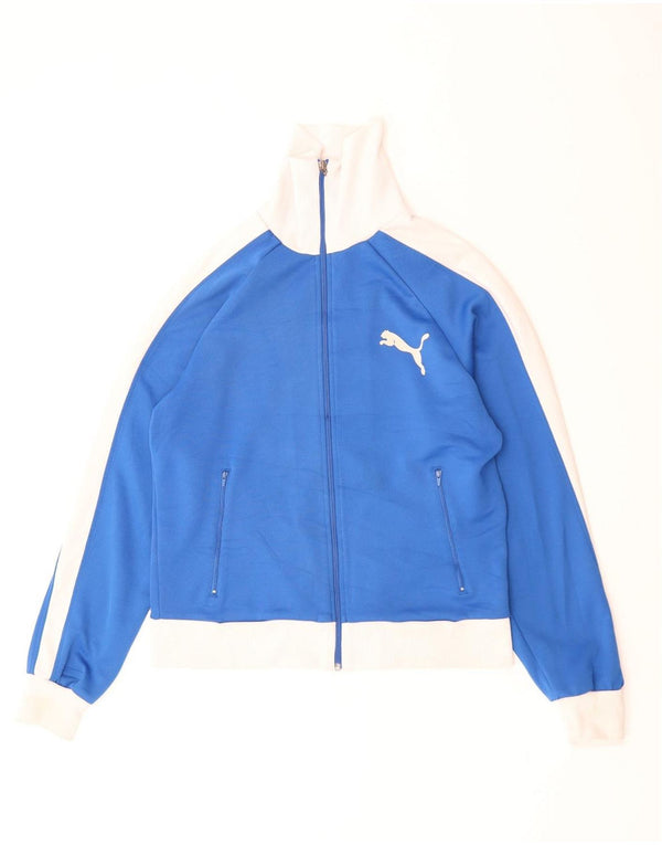 Giacca da ginnastica con grafica PUMA da donna UK 16 Large Blu Colourblock