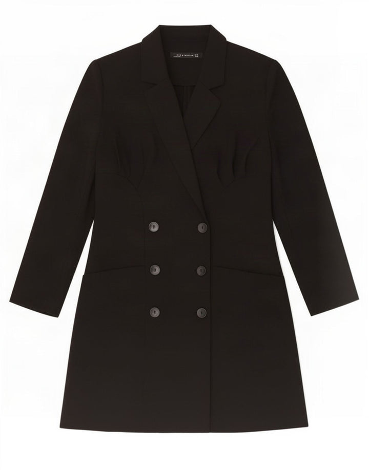 Cappotto doppiopetto da donna Zara UK 12 medio nero