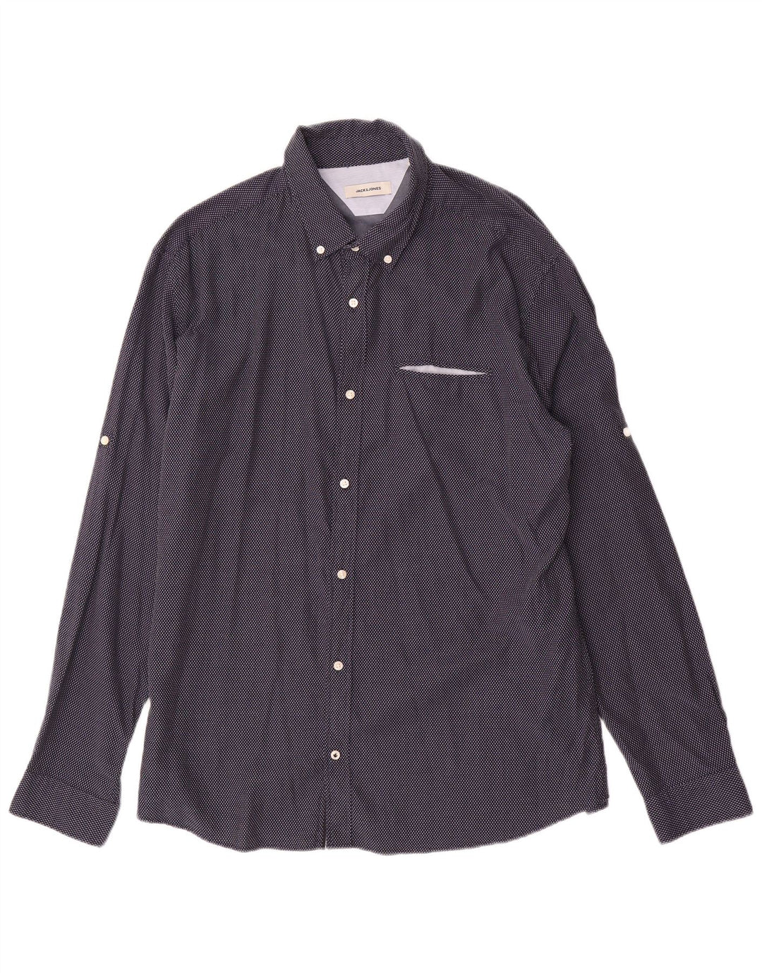 Camicia da uomo Jack & Jones 2XL cotone geometrico blu navy