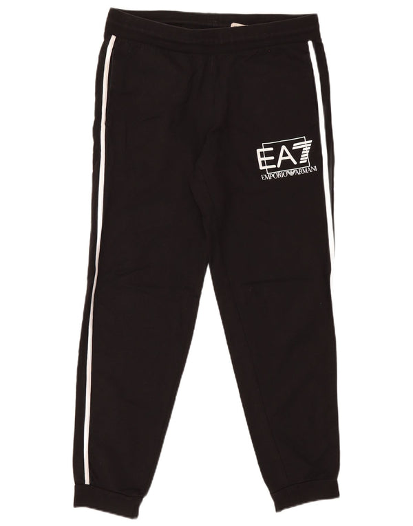 Pantaloni da tuta con grafica da uomo Emporio Armani Joggers in cotone nero medio