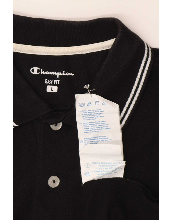 Polo Champion da uomo Easy Fit, taglia grande, in cotone nero