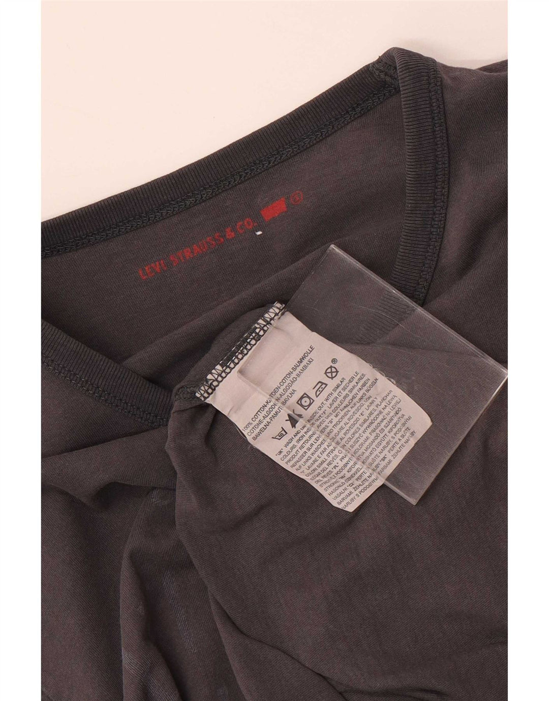 Levi's Maglietta grafica da uomo a maniche lunghe in cotone grigio piccolo