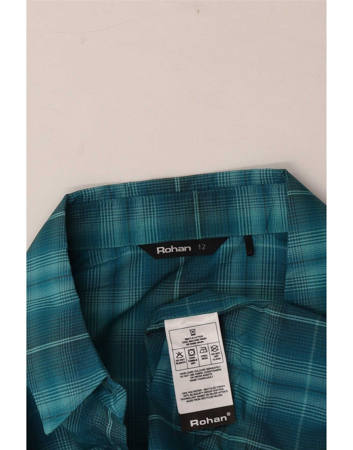 Camicia da donna Rohan UK 12 Poliestere a quadri blu medio