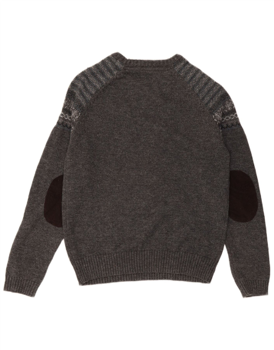 JACK & JONES Maglione da uomo con scollo a barca Lana d'agnello Fair Isle grigio medio