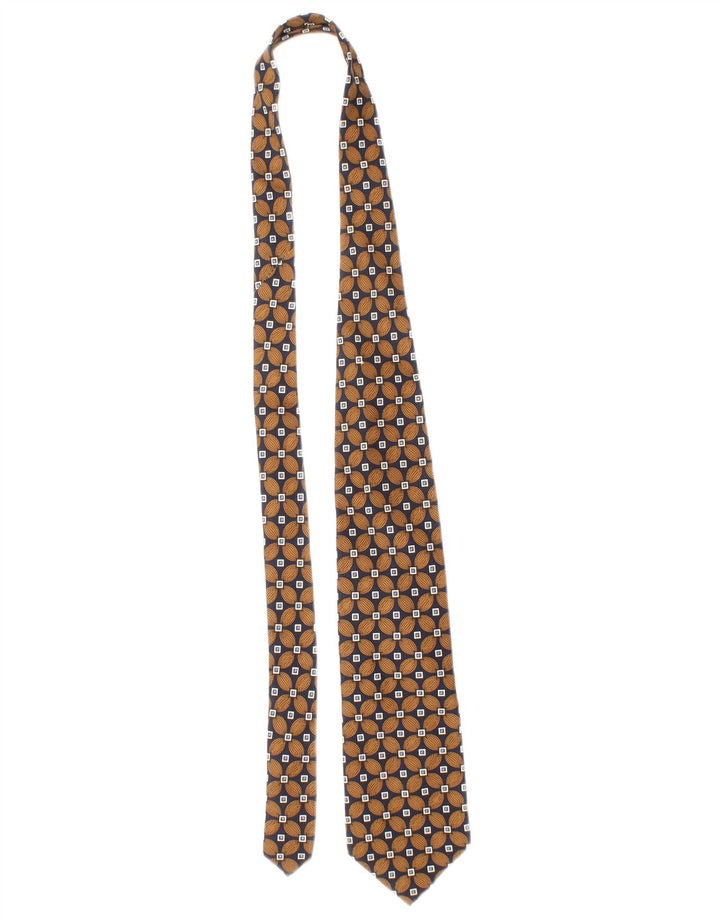 Cravatta Uomo Trussardi Taglia Unica Marrone Seta Geometrica Classica
