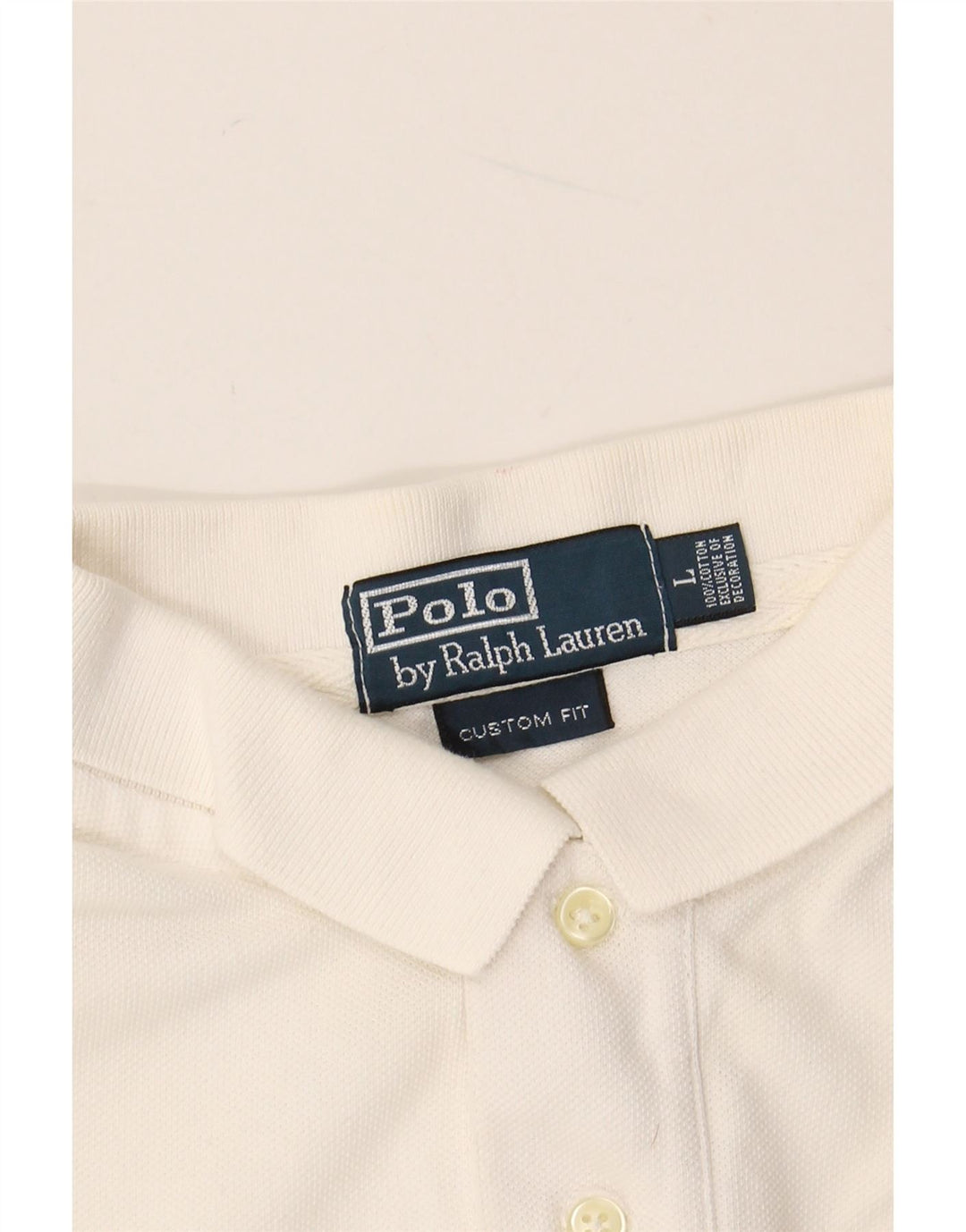 POLO RALPH LAUREN Polo da rugby da uomo su misura, grande, in cotone bianco