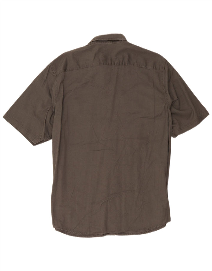 Camicia a maniche corte da uomo Wrangler grande in cotone grigio