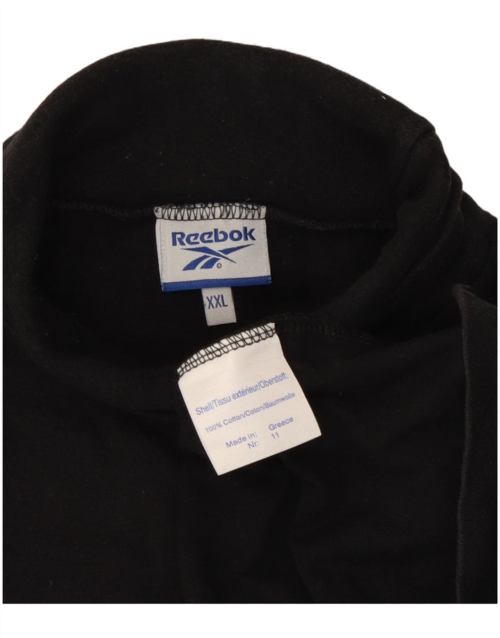 Top Reebok da uomo a collo alto a maniche lunghe 2XL in cotone nero