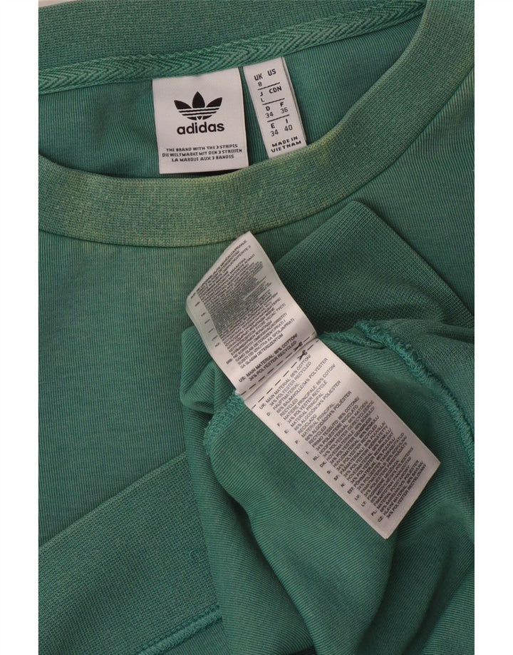 Felpa da donna Adidas Jumper UK 8 Small Green Cotton