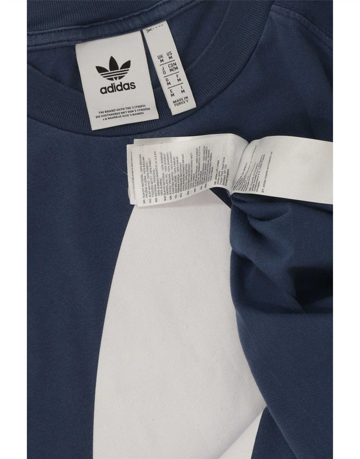T-shirt grafica da uomo Adidas Top in cotone blu medio