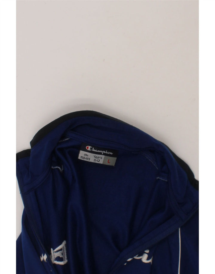 CHAMPION Boys Graphic Tracksuit Top Jacket 11-12 Years Large  Navy Blue Vintage Champion and Second-Hand Champion from Messina Hembry 