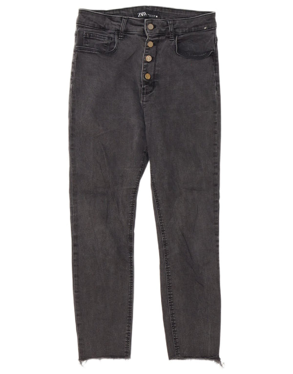 Jeans skinny corti da donna Zara EU 38 Small W28 L24 Cotone grigio