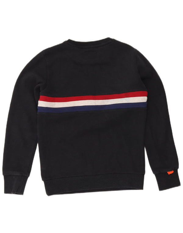 Superdry Mens Sweatshirt Jumper Medium Navy Blue Colourblock Cotton