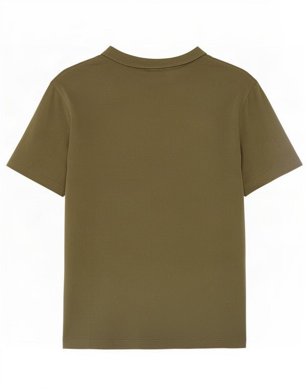 Zara Womens T-Shirt Top UK 10 Small Khaki Cotton