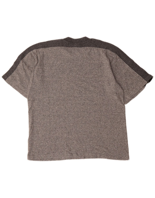 T-shirt grafica da uomo Champion Top XL in cotone color block grigio