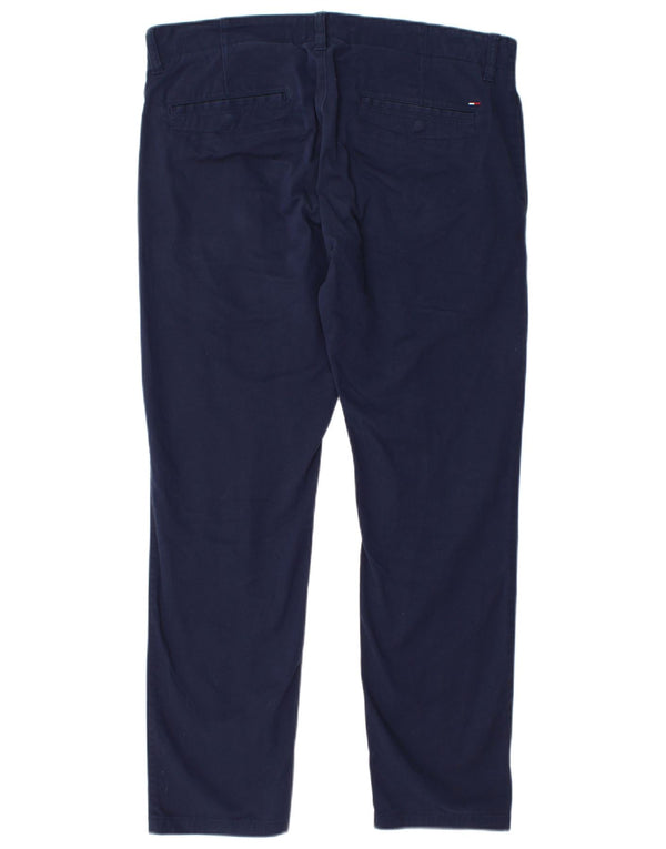 Pantaloni chino slim fit da uomo Tommy Hilfiger W34 L30 cotone blu navy