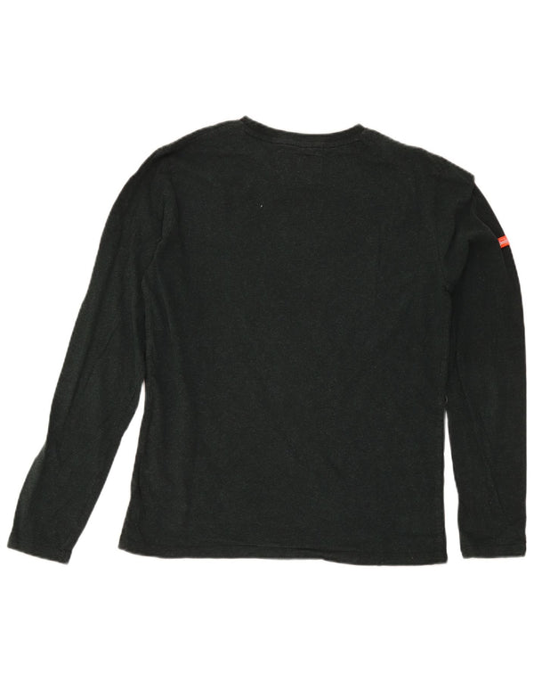 Top da uomo a maniche lunghe Superdry in cotone verde medio