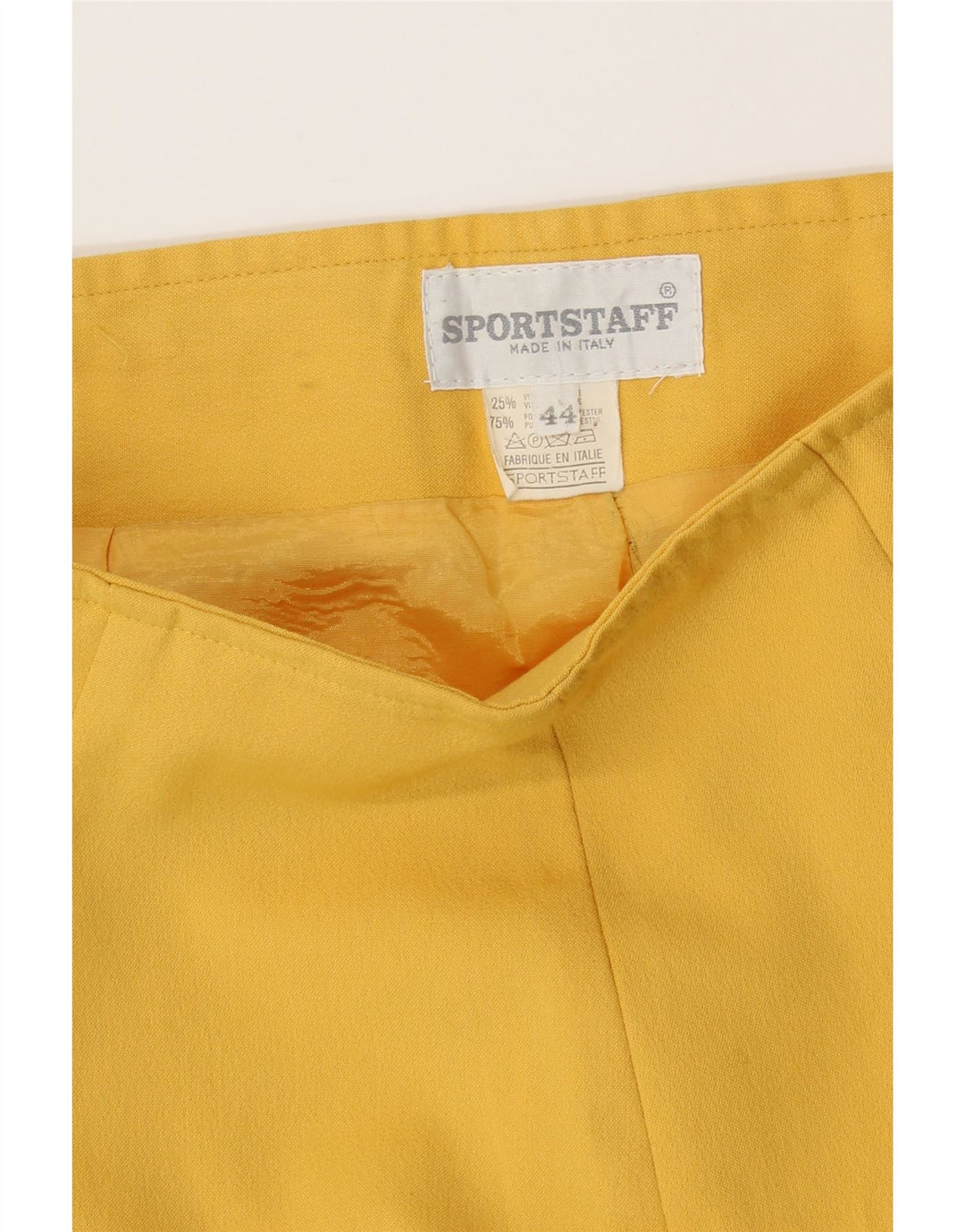 SPORTSTAFF Womens Pencil Skirt IT 44 Medium W27  Yellow Polyester Vintage Sportstaff and Second-Hand Sportstaff from Messina Hembry 