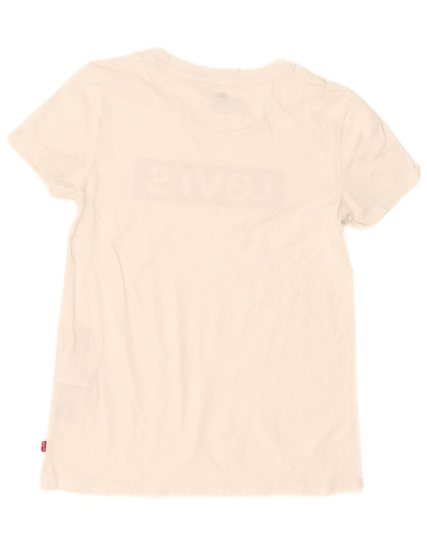 Levi's Womens Graphic T-Shirt Top UK 2 2XS White Cotton
