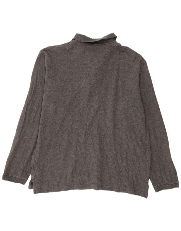 Polo da uomo a maniche lunghe EDDIE BAUER grande in cotone grigio