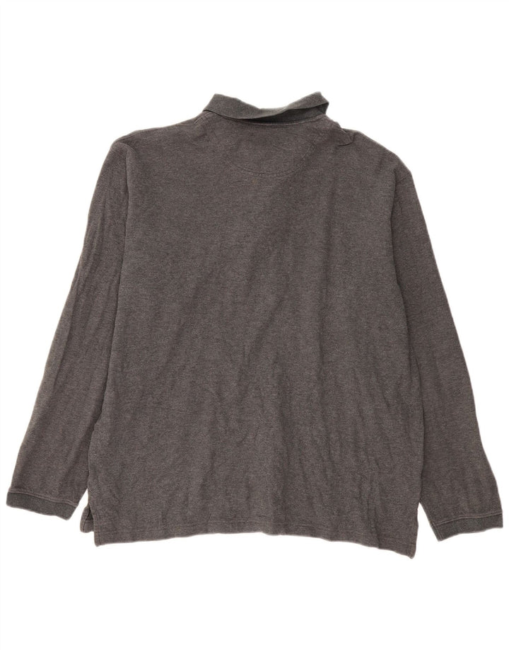 Polo da uomo a maniche lunghe EDDIE BAUER grande in cotone grigio