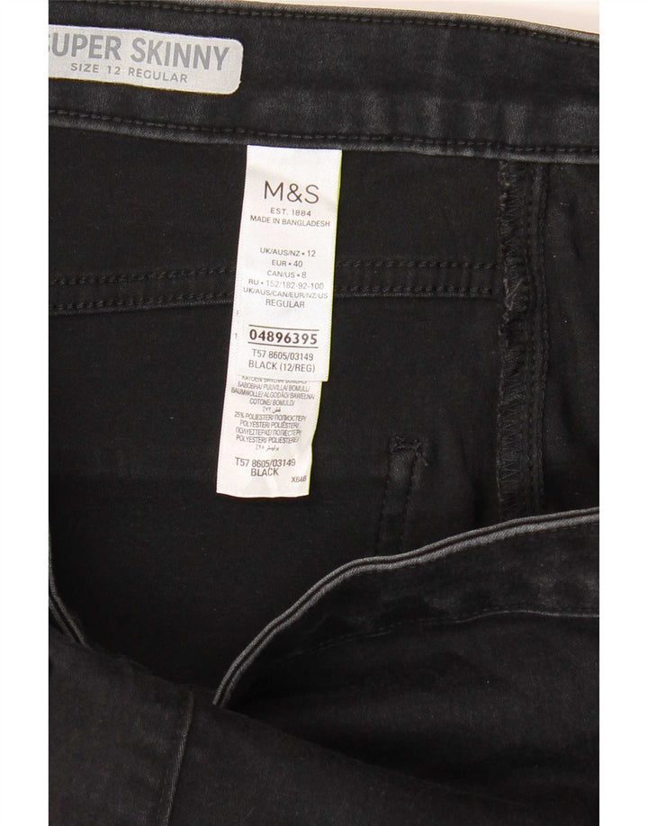 Jeans skinny regolari da donna Marks & Spencer UK 12 medi W28 L27 neri