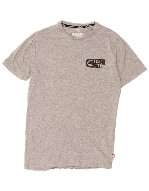 T-shirt grafica da uomo Ecko Unltd Top in cotone grigio medio