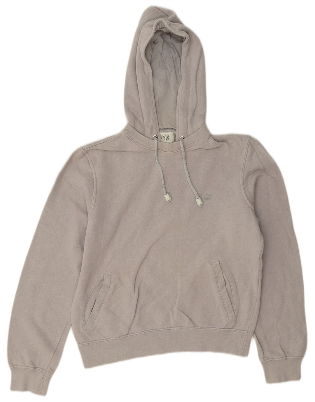 Maglione corto con cappuccio da donna Onyx UK 14 Cotone grigio medio
