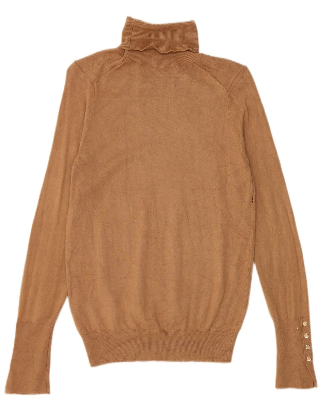 Maglione maglione a collo alto da donna Zara UK 10 piccolo in viscosa marrone