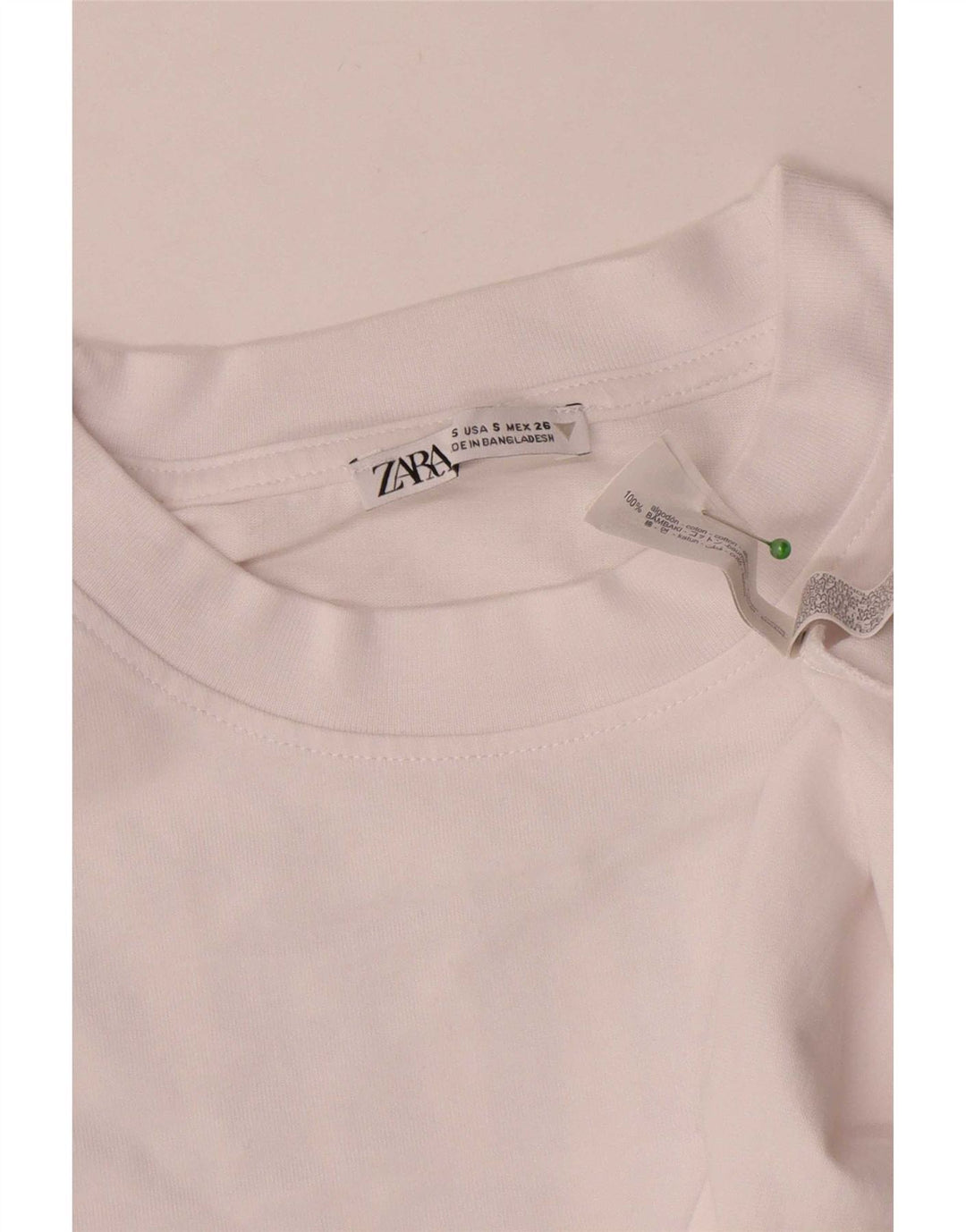 Top Zara da donna con grafica oversize a maniche lunghe UK 10 piccolo bianco floreale