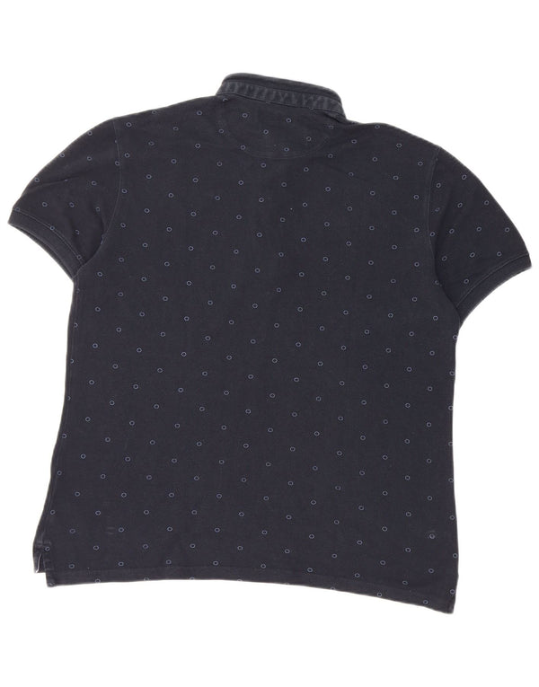 Polo da uomo Massimo Dutti grande blu navy maculato