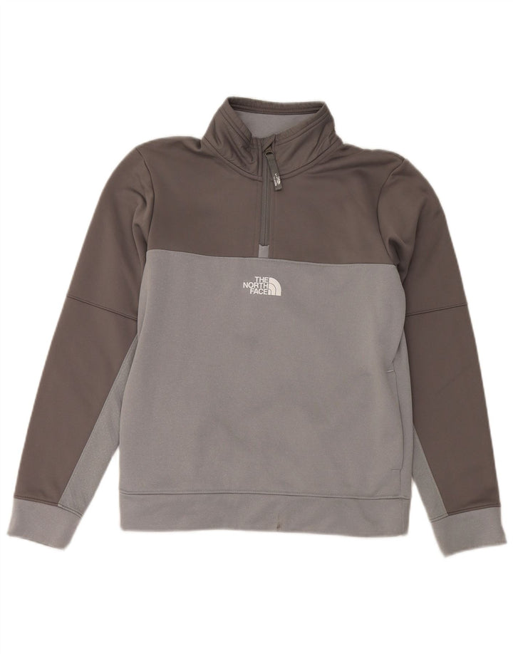 THE NORTH FACE Boys Sweatshirt Jumper 11-12 Years Large Grey Colourblock