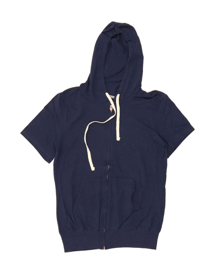 RUSSELL ATHLETIC Womens Zip Hoodie Sweater UK 12 Medium Navy Blue Vintage Russell Athletic and Second-Hand Russell Athletic from Messina Hembry 