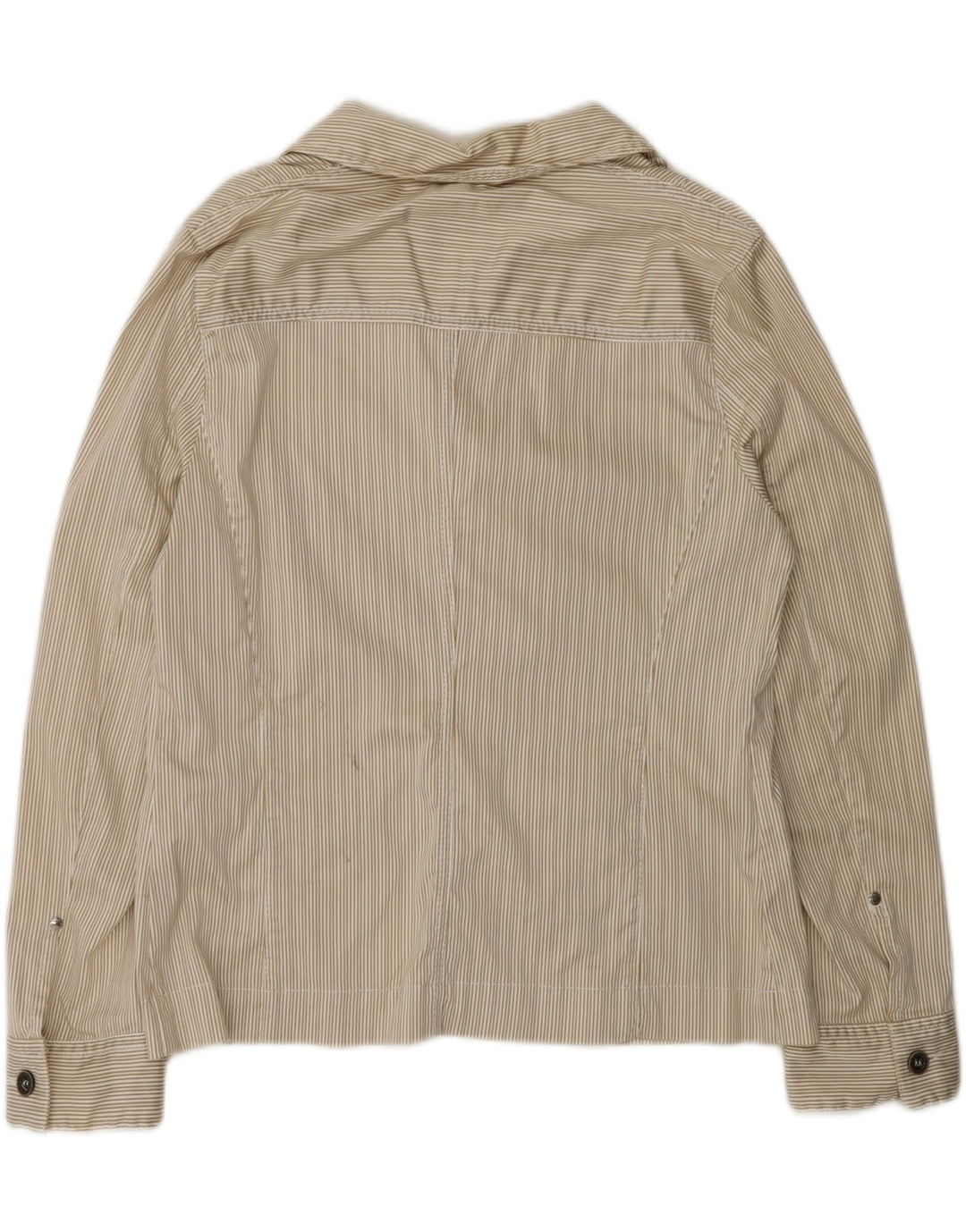 PERTE BY KRIZIA Womens 3 Button Blazer Jacket UK 21 2XL Beige Pinstripe