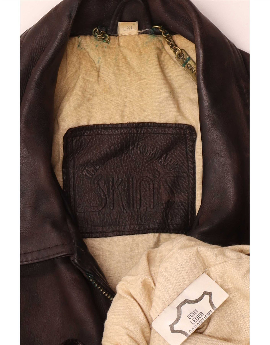 Giacca in pelle vintage da uomo UK 42 XL Marrone