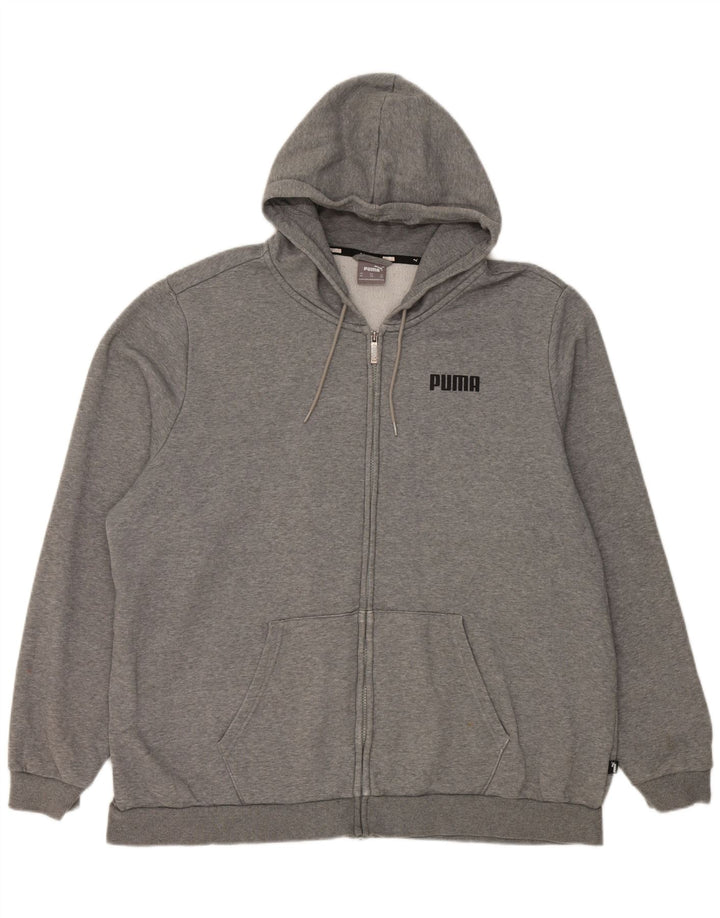 PUMA Mens Zip Hoodie Sweater 2XL Grey