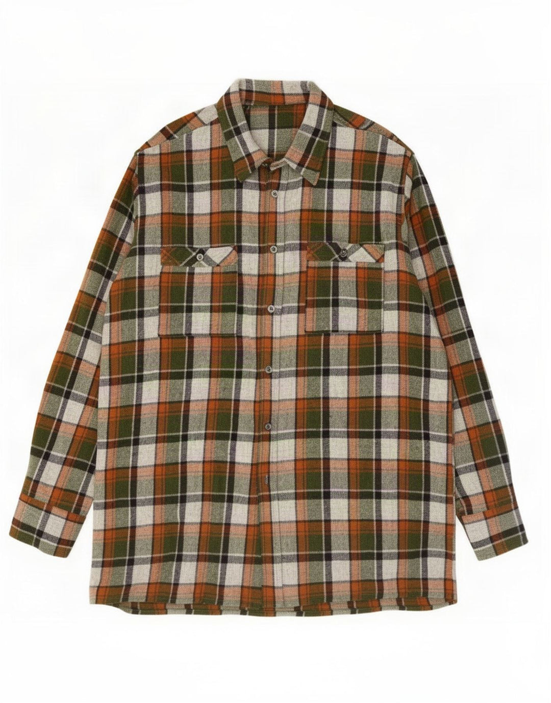 Camicia vintage da uomo in flanella grande scozzese multicolore