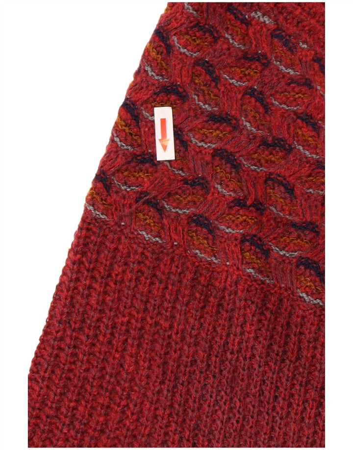 Maglione da uomo girocollo Fiume IT 46 piccolo acrilico geometrico marrone