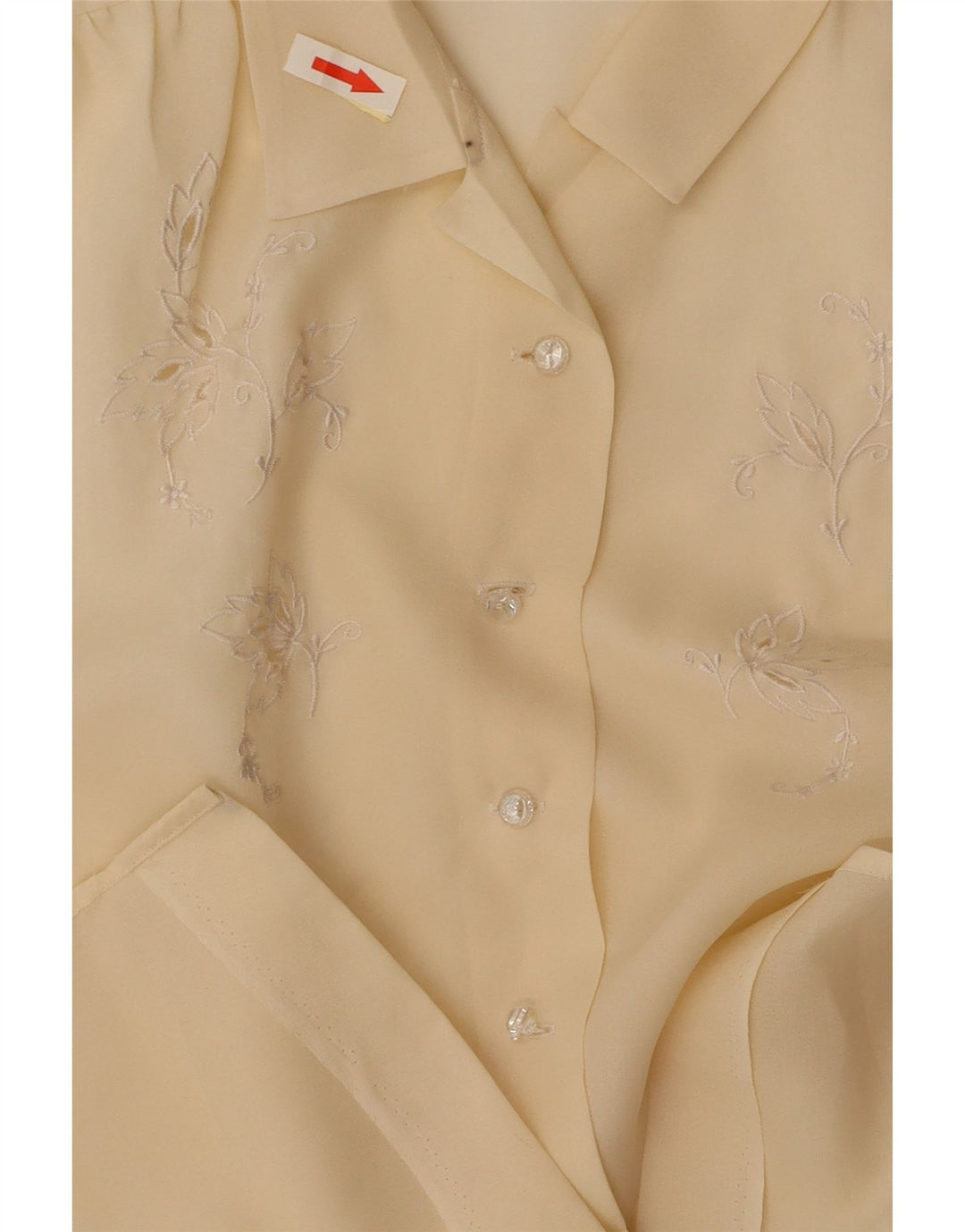 Camicetta a maniche corte da donna VINTAGE UK 14 giallo medio floreale