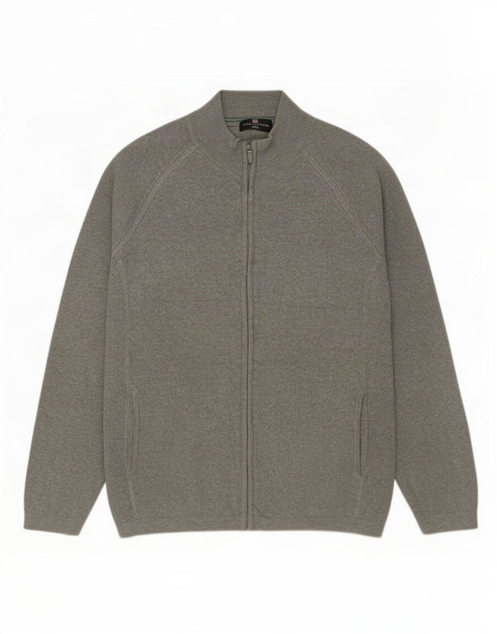 Maglione cardigan blu Harbour da uomo Marks & Spencer grande grigio screziato