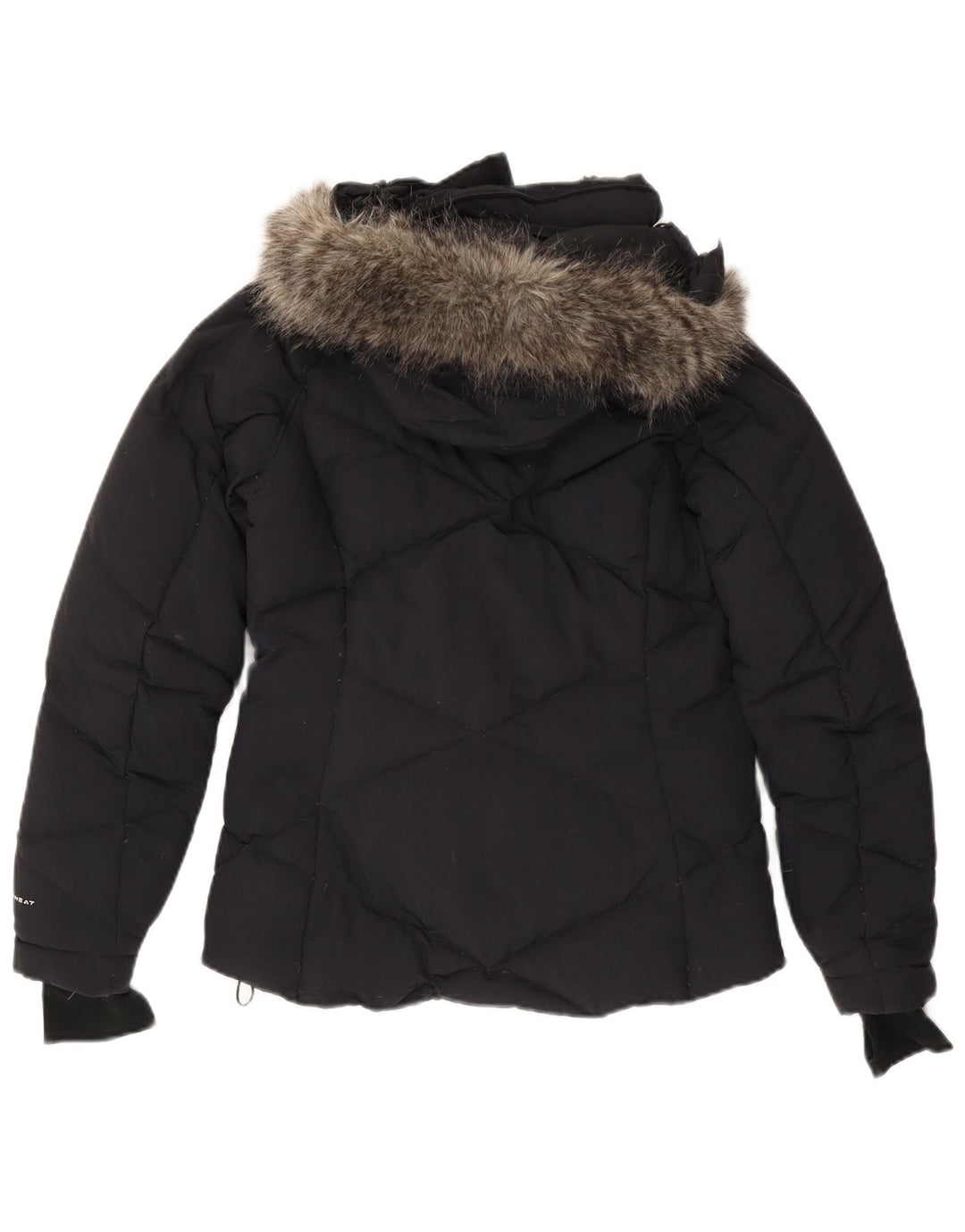 Giacca imbottita con cappuccio Omni-Heat da donna COLUMBIA UK 10 piccola in nylon blu navy