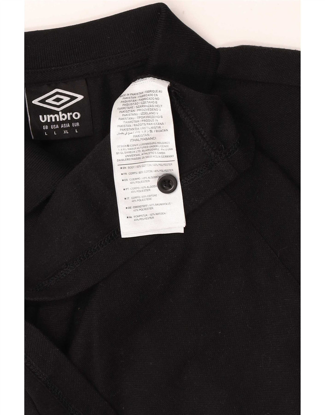 Polo grafica da uomo Umbro grande in cotone nero